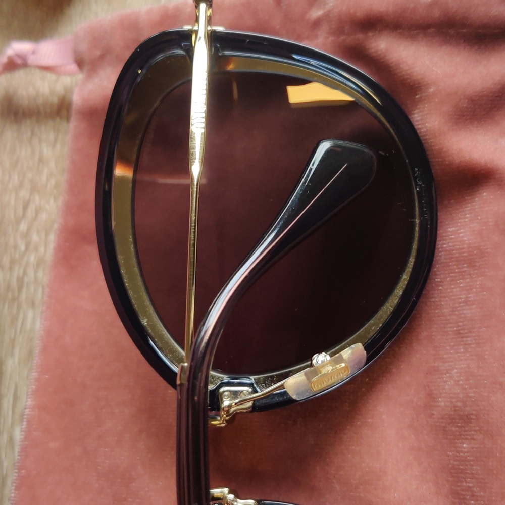 Miu Miu Sunglasses Black & Gold - Picture 5 of 11